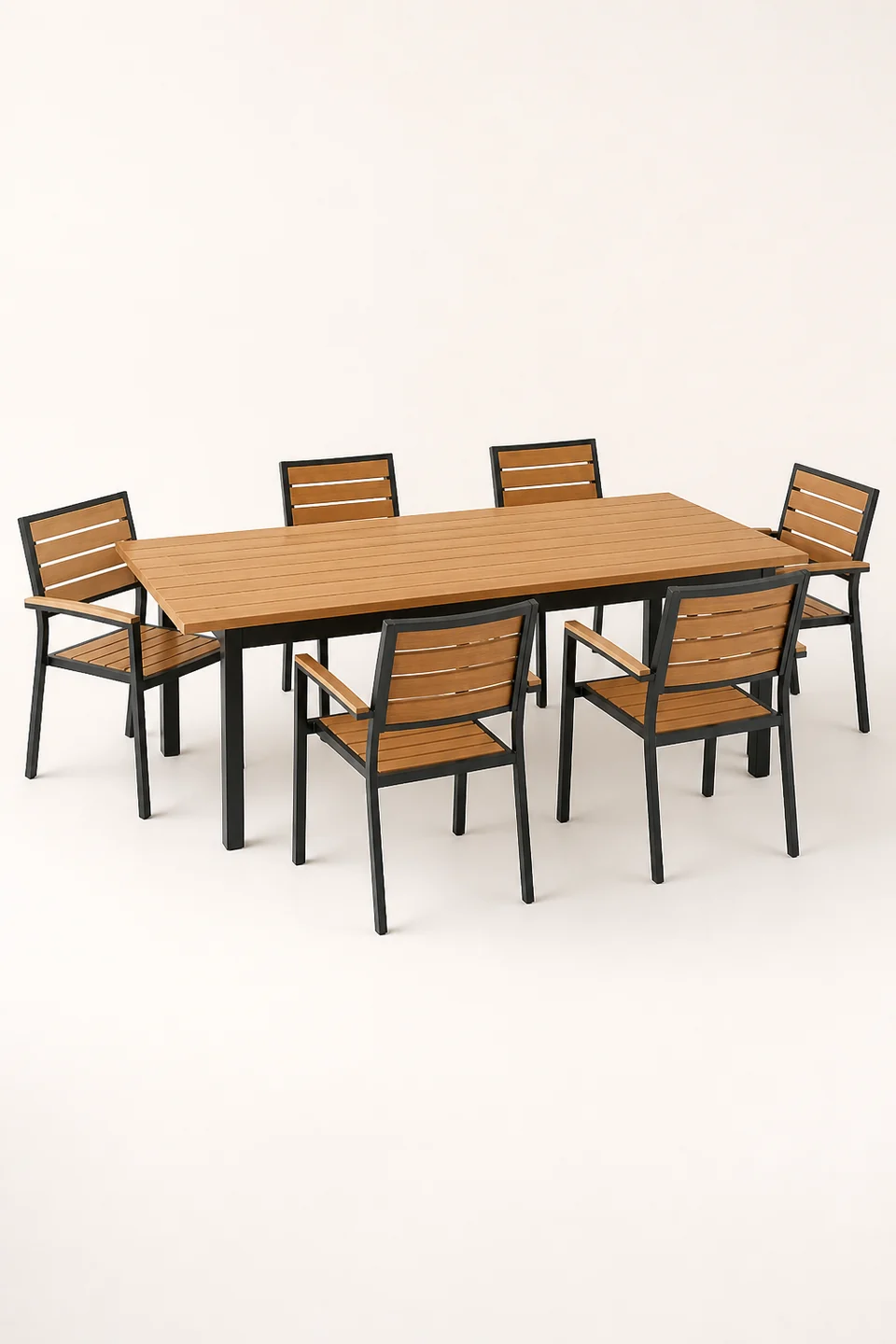 Cedar Ridge Dining Set in Natural Teak / Black