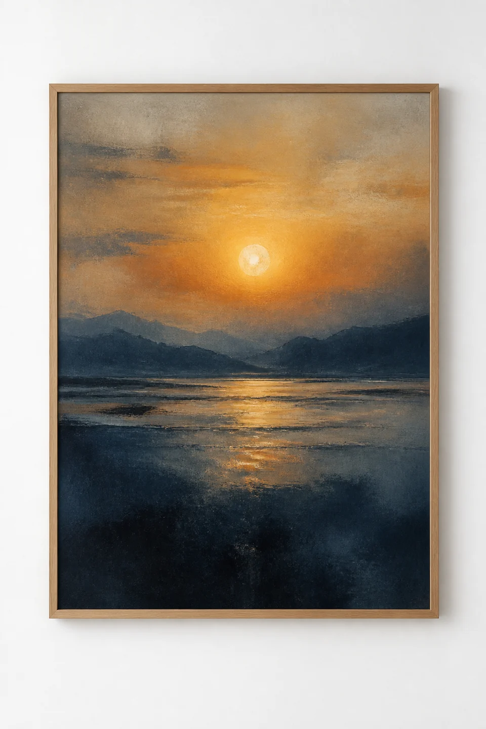 Midnight Sun Wall Art in Natural Frame