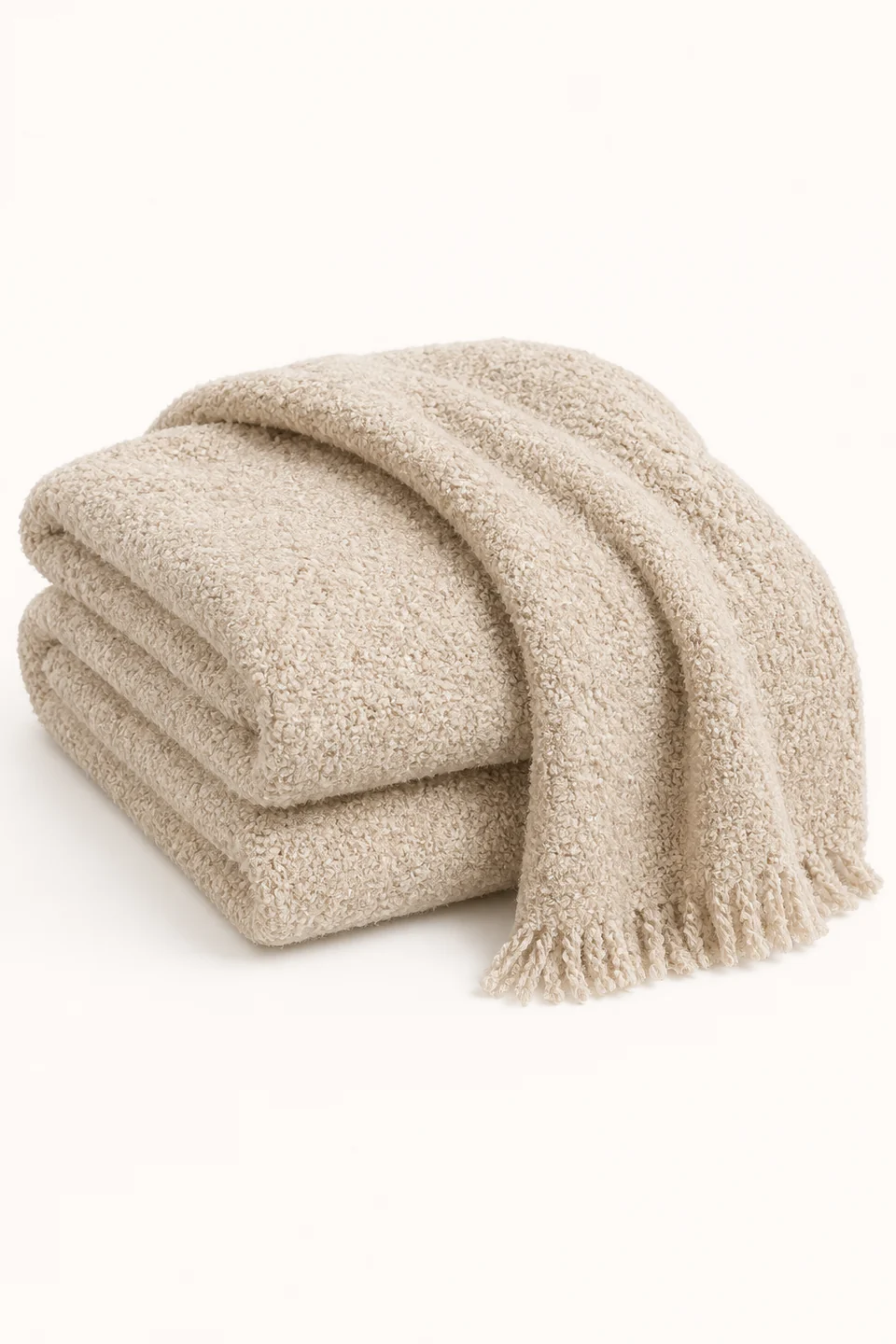 Musk Ox Bouclé Throw in Oatmeal