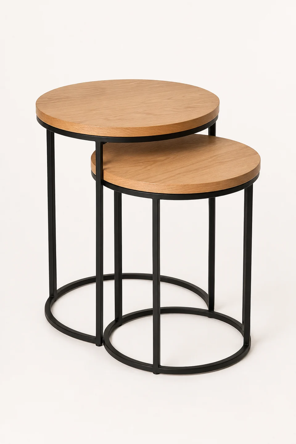 Susitna Nesting Side Tables in Black / Oak