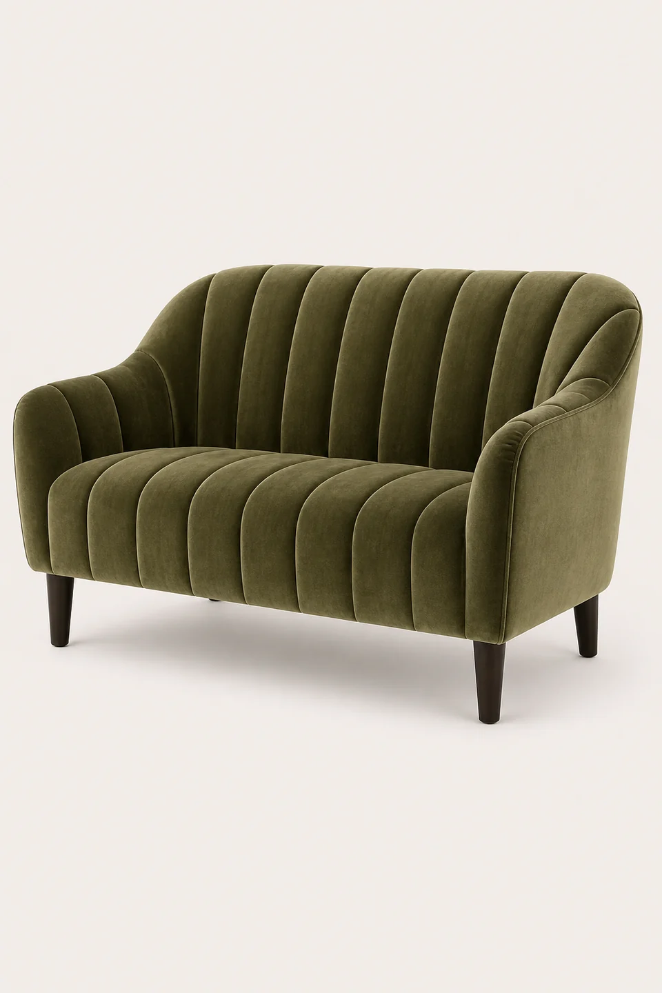 Willow Channel-Tufted Loveseat in Moss